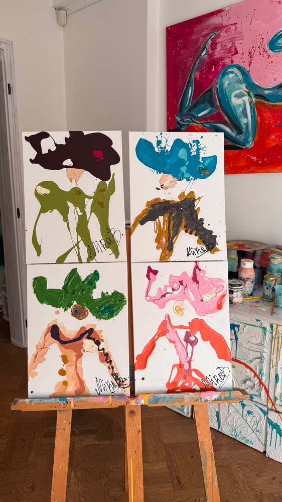 4 pieces Abstract art 30/40sm 